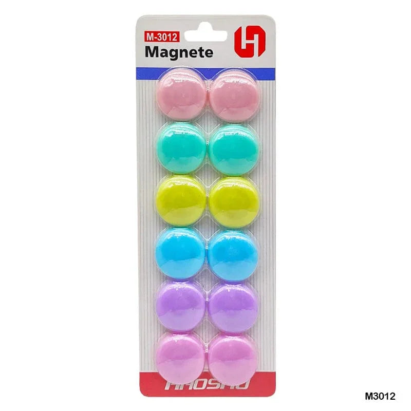 MG Traders Pack Magnet Sheet & Buttons 30Mm Pastel Magnet 12Pcs (M3012)  (Contain 1 Unit)