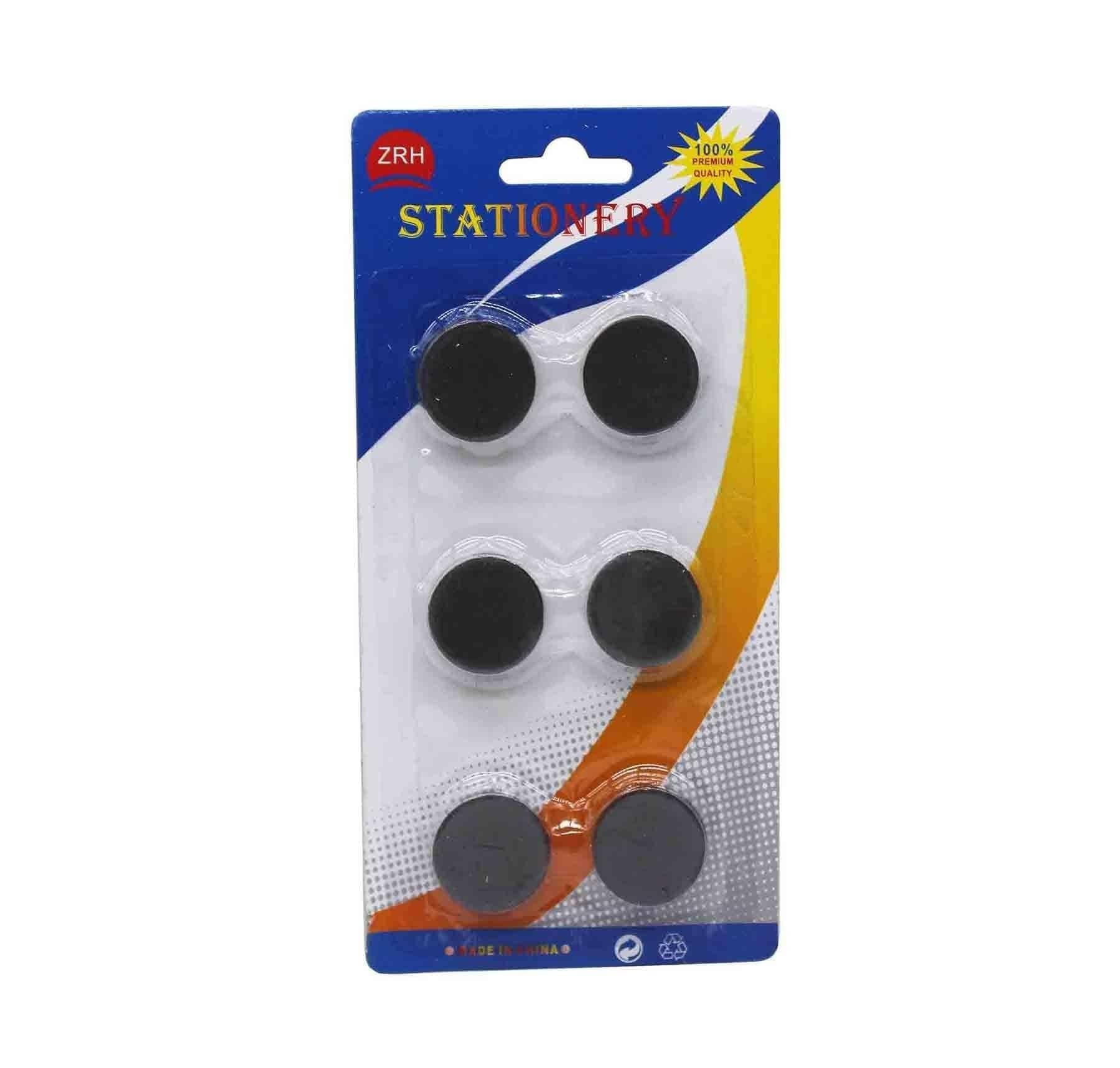 MG Traders Pack Magnet Sheet & Buttons Black Magnet 12Pc Card Big (B12B)  (Contain 1 Unit)