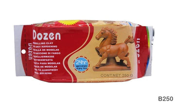 MG Traders Pack Miniature Dozen Air Dry Clay Brown 250G (B250)  (Contain 1 Unit)