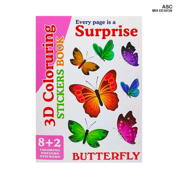 MG Traders Pack Stickers Asc 3D Colouring Journaling Sticker Book 10 Sheet Cartoon  (Contain 1 Unit)