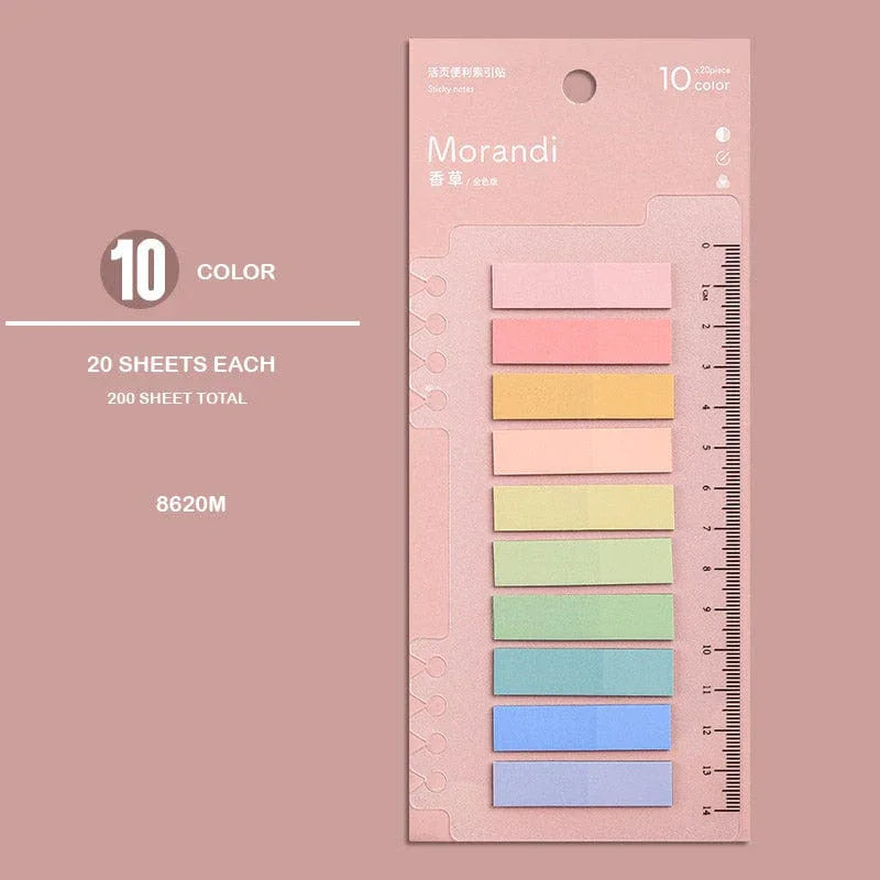 MG Traders Pack Sticky Notes Sticky Notes 10 Color 8620M 11X44Mm Morandi  (Contain 1 Unit)