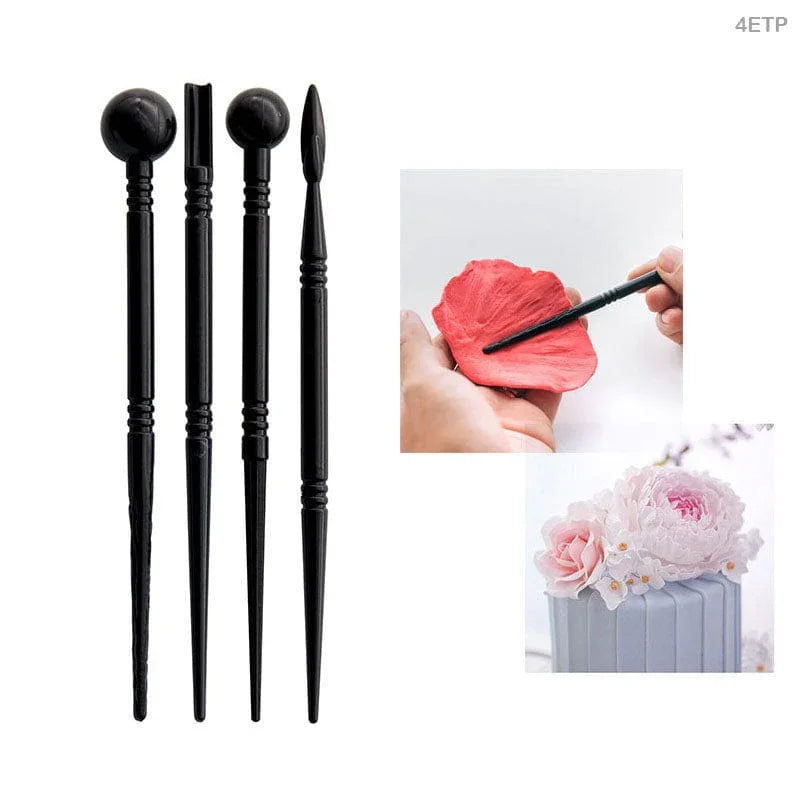 MG Traders Pack Tools 4Pc Emboss Tool Plastic Blk (4Etp)  (Contain 1 Unit)