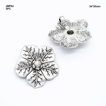 MG Traders Pendant Jmp94 Flower Pendants Silver 34*35Mm 5Pc