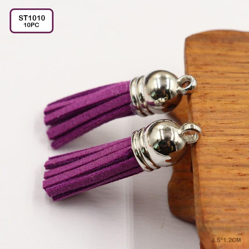 MG Traders Pendant St1010 Tassel 10Pc Silver Jewellery Making N Craft