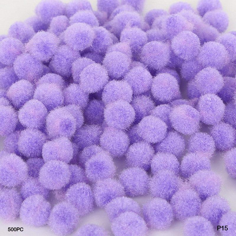 MG Traders Pompom & Pipe cleaner Pompom Plain Midium 2Cm L Purple 500Pc (P15)