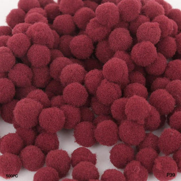 MG Traders Pompom & Pipe cleaner Pompom Plain Midium 2Cm Maroon 500Pc P39