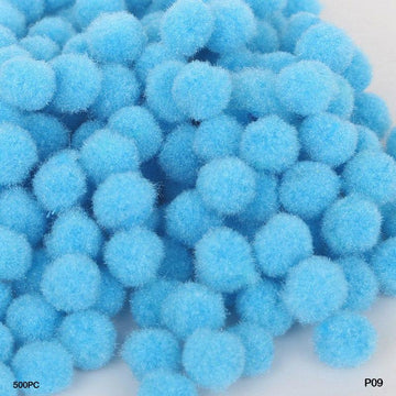 MG Traders Pompom & Pipe cleaner Pompom Plain Midium 2Cm P09 L Blue 500Pc (P09)