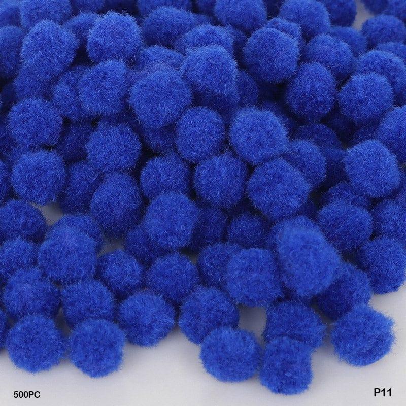 MG Traders Pompom & Pipe cleaner Pompom Plain Midium 2Cm P11 D Blue 500Pc (P11)