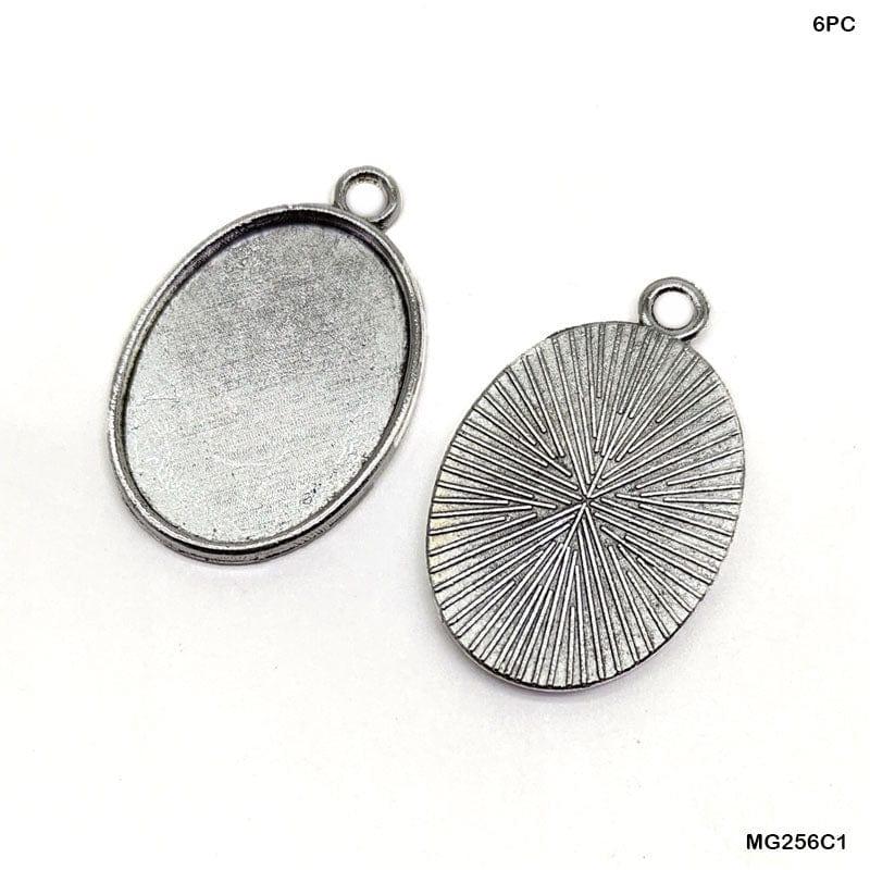 MG Traders Resin Art & Supplies Mg256C1 Oval Shape Metal 6Pc Silver