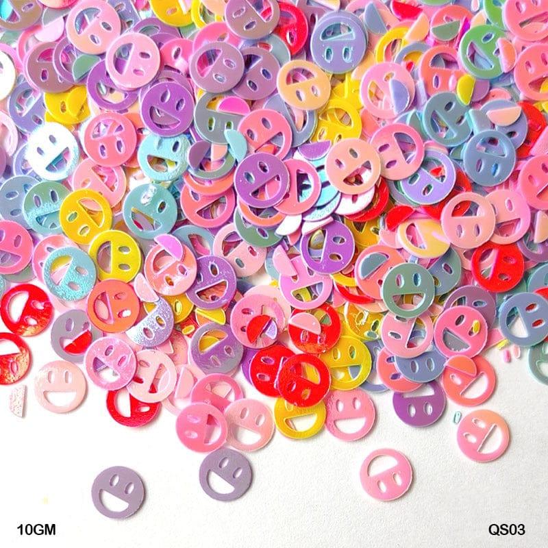 MG Traders Sequin Qs03 Multi Smile 6Mm Sequins