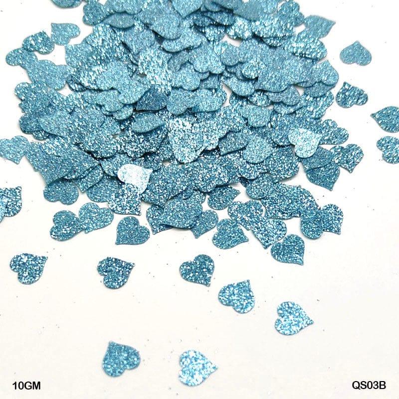 MG Traders Sequin Qs03B Heart Glitter 7Mm 10Gm Sequince