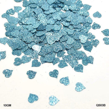 MG Traders Sequin Qs03B Heart Glitter 7Mm 10Gm Sequince