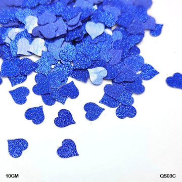 MG Traders Sequin Qs03C Heart Glitter 7Mm 10Gm Sequince