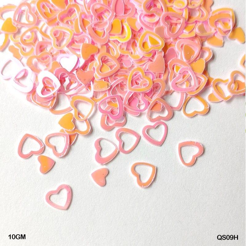 MG Traders Sequin Qs09H Heart H 6Mm L Pink 10Gm Sequins