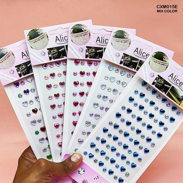 MG Traders Stickers Cxm015E Gem Stones Heart N Flower Sticker