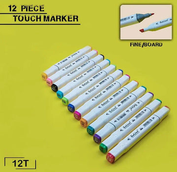 MG Traders Touch Marker Touch Cool Marker Set 12 Color Box (12T)