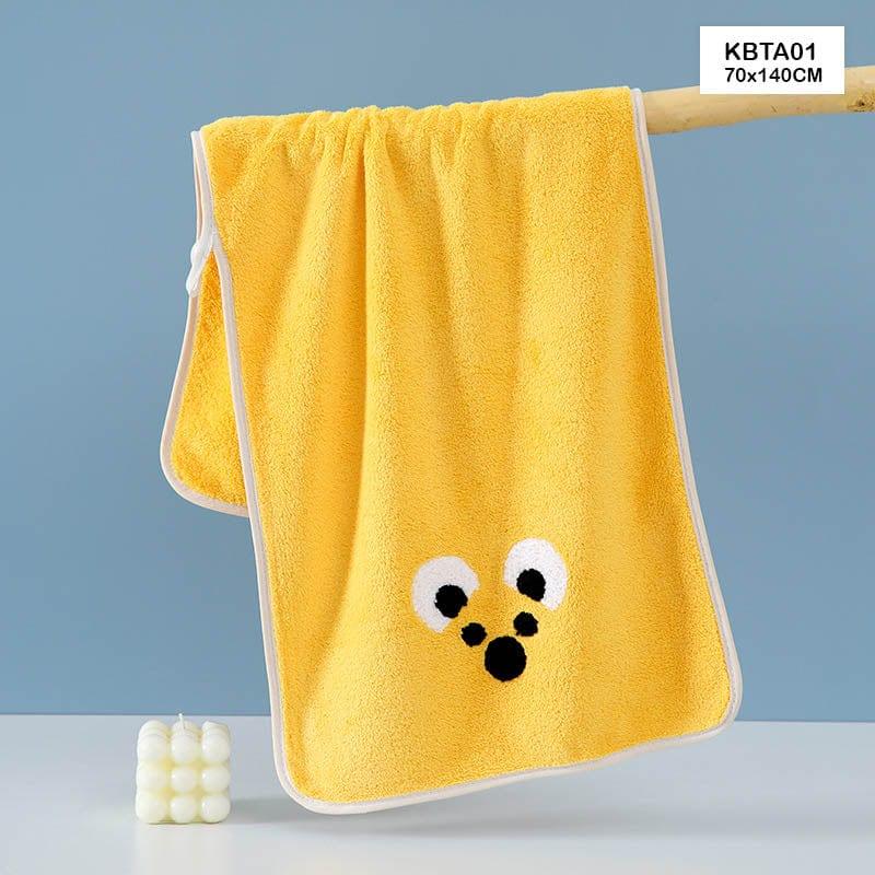MG Traders Towel Kids Bath Towel Yellow 70X140Cm Kbta01