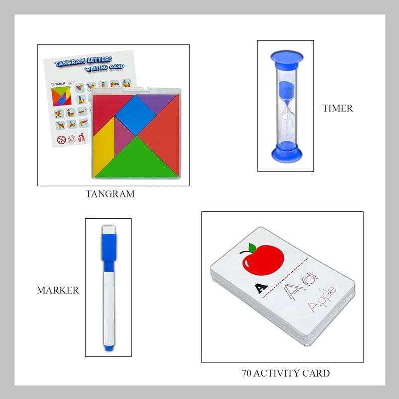 MG Traders Toys & Kits Wt Tangram Letters Writing Card In