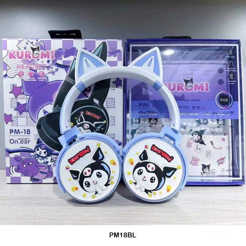 MG Traders Wire Pm18Bl Kuromi Wireless Headset Led Blue