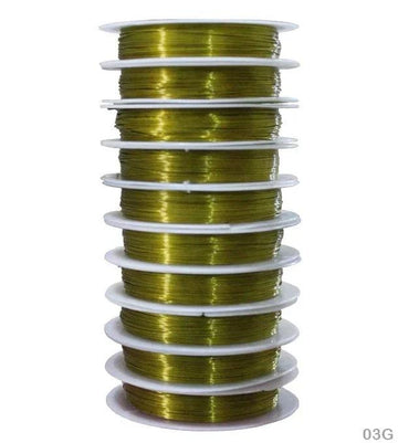 MG Traders Wire Wire 0.3Mm Gold (10 Roll) (03G)