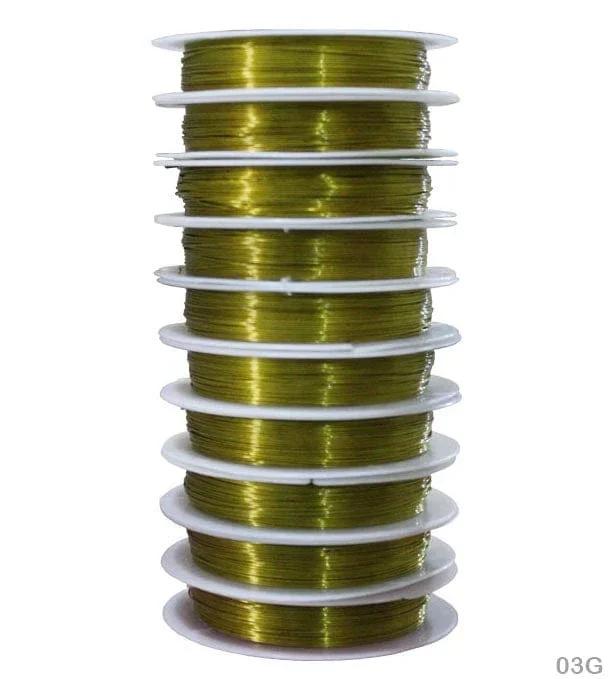 MG Traders Wire Wire 0.3Mm Gold (10 Roll) (03G)