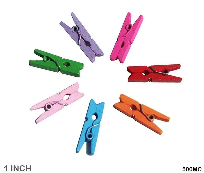 MG Traders Wooden Clips & Emblishments Clip Midium Color 2" 250Pcs Wooden (500Mc)
