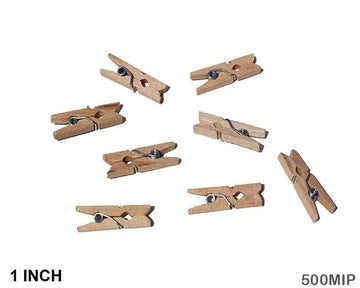 MG Traders Wooden Clips & Emblishments Clip Mini Plain 1" 1000Pcs Wooden (500Mip)