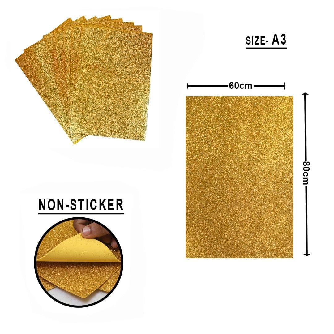 Ravrai Craft - Mumbai Branch A3 Foam Sheet A3 glitter foam sheet without stick (golden)