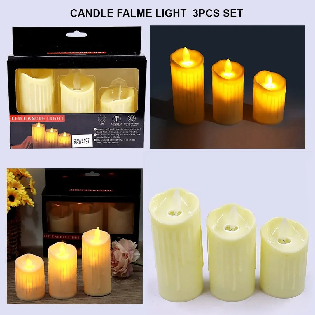 Ravrai Craft - Mumbai Branch candles CANDLE FLAME LIGHT 3PCS SET