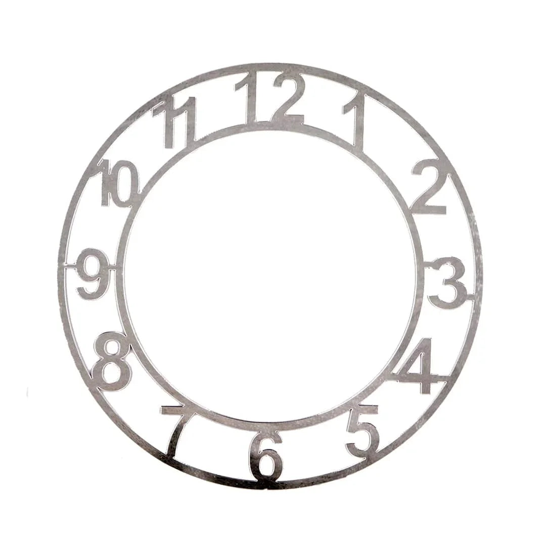 Ravrai Craft - Mumbai Branch clock accessories Acrylic Number Clock Cutout 6Inch Silver