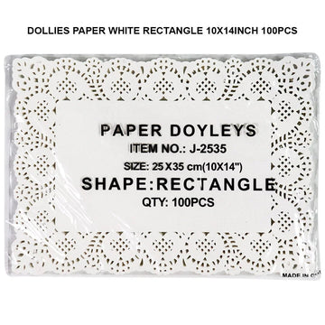 Ravrai Craft - Mumbai Branch Craft Accessories Doilies Paper White Rectangle 10 X 14 inch 100Pcs