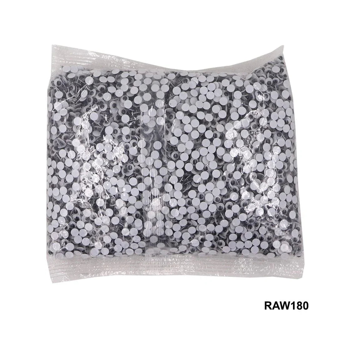 Ravrai Craft - Mumbai Branch Craft Accessories Goggle Eyes | 10Mm | 5000Pcs
