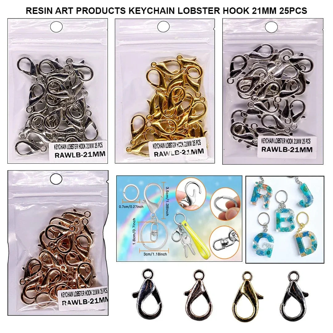 Ravrai Craft - Mumbai Branch Craft Accessories KEYCHAIN WITH LOBSTER HOOK 21mm (Set of 25 pieces)