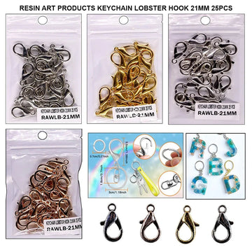 Ravrai Craft - Mumbai Branch Craft Accessories KEYCHAIN WITH LOBSTER HOOK 21mm (Set of 25 pieces)