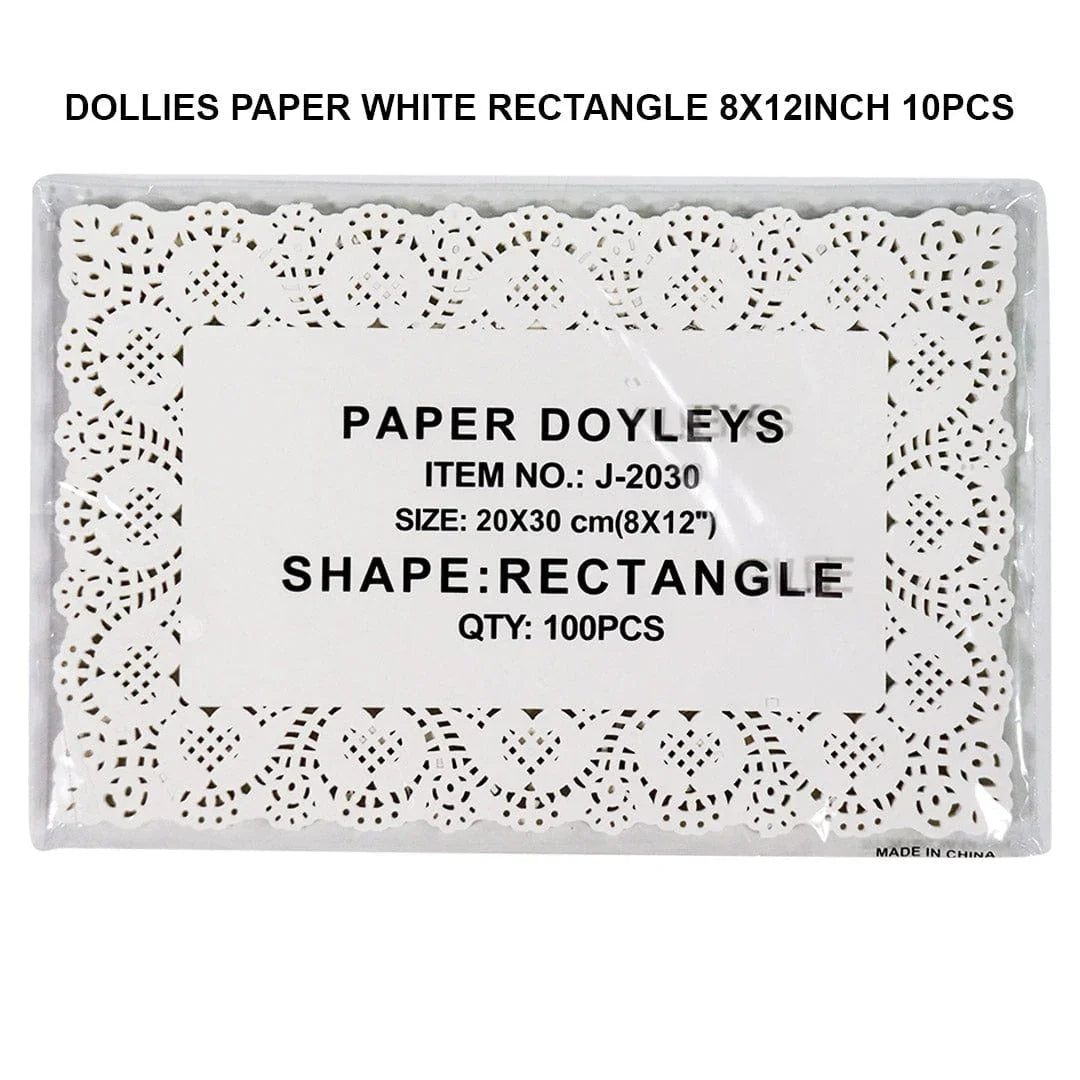 Ravrai Craft - Mumbai Branch Craft Doilies Paper White Rectangle 8 X 12 inch 100Pcs