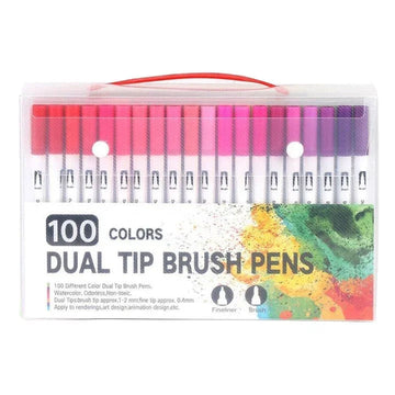 Ravrai Craft - Mumbai Branch Dual Tip Brush Pen 100 Pcs Ppsw-100