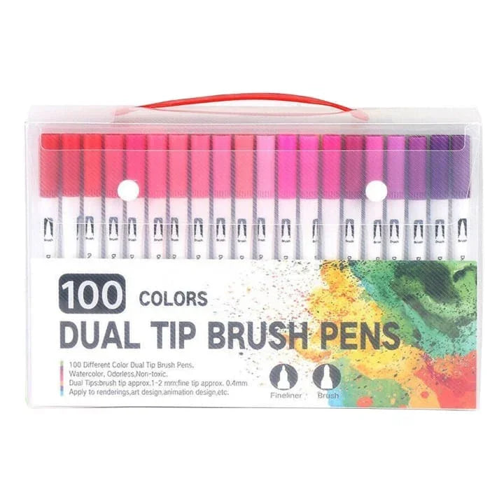 Ravrai Craft - Mumbai Branch Dual Tip Brush Pen 100 Pcs Ppsw-100