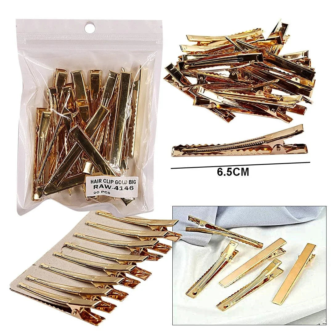Ravrai Craft - Mumbai Branch Hairclip METAL HAIR CLIP GOLD BIG 20PCS RAW4146