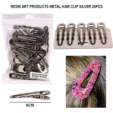 Ravrai Craft - Mumbai Branch Hairclip METAL HAIR CLIP SILVER 20PCS RAW4150