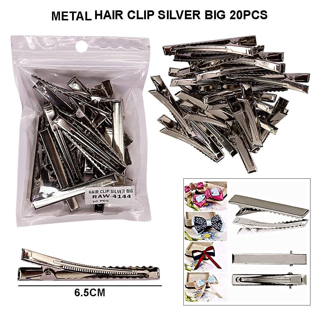 Ravrai Craft - Mumbai Branch Hairclip METAL HAIR CLIP SILVER BIG 20PCS RAW4144