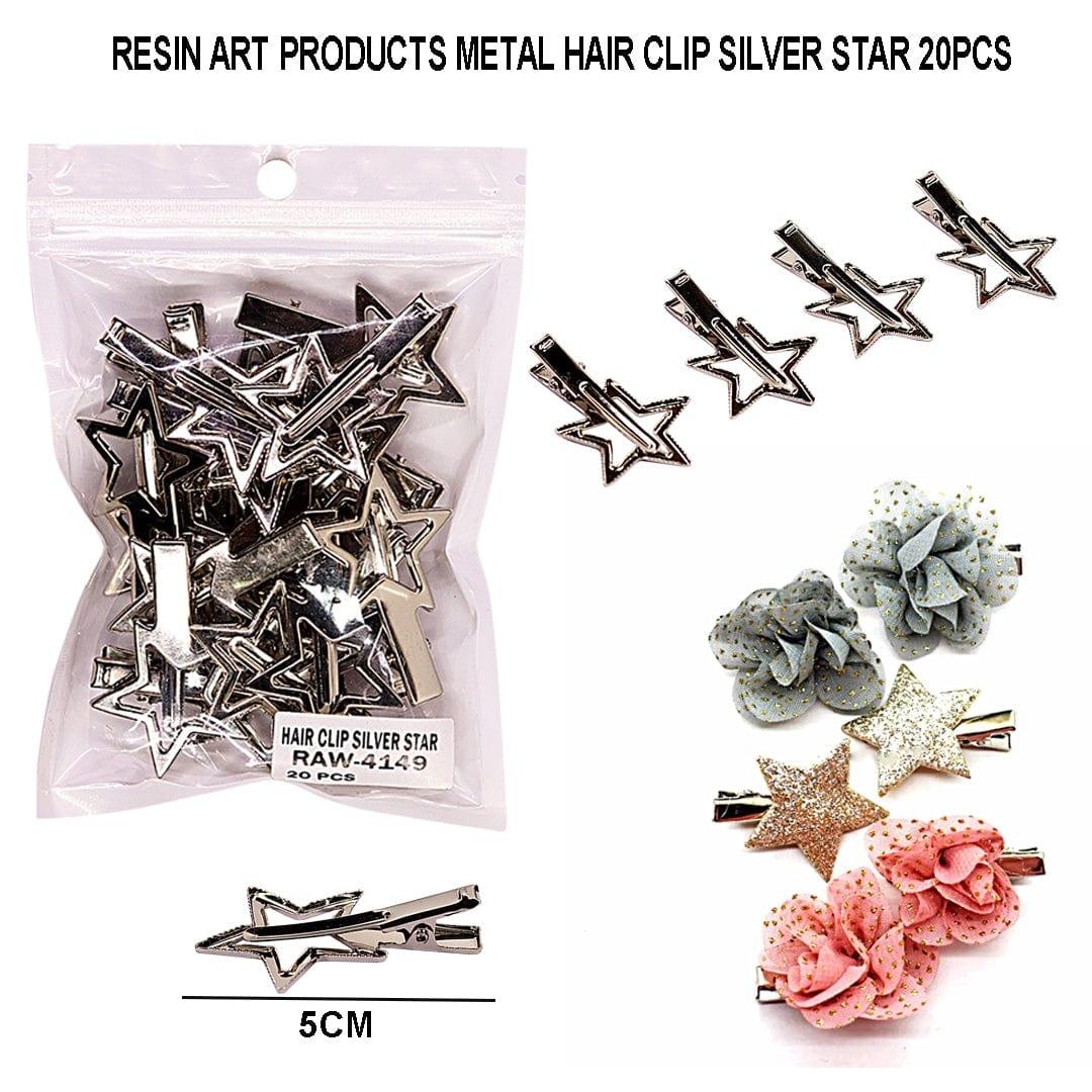 Ravrai Craft - Mumbai Branch Hairclip METAL HAIR CLIP SILVER STAR 20PCS RAW4149