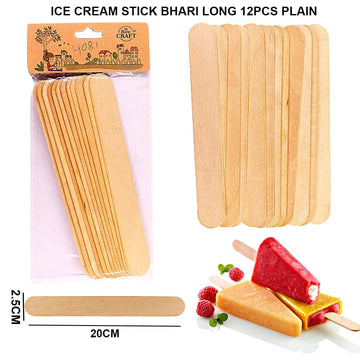 Ravrai Craft - Mumbai Branch ICE CREAM STICK ICE CREAM STICK BHARI LONG 12PCS PLAIN RAW4081