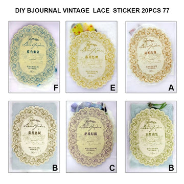 Ravrai Craft - Mumbai Branch Journaling Supplies DIY BJOURNAL LACE STICKER 20PCS