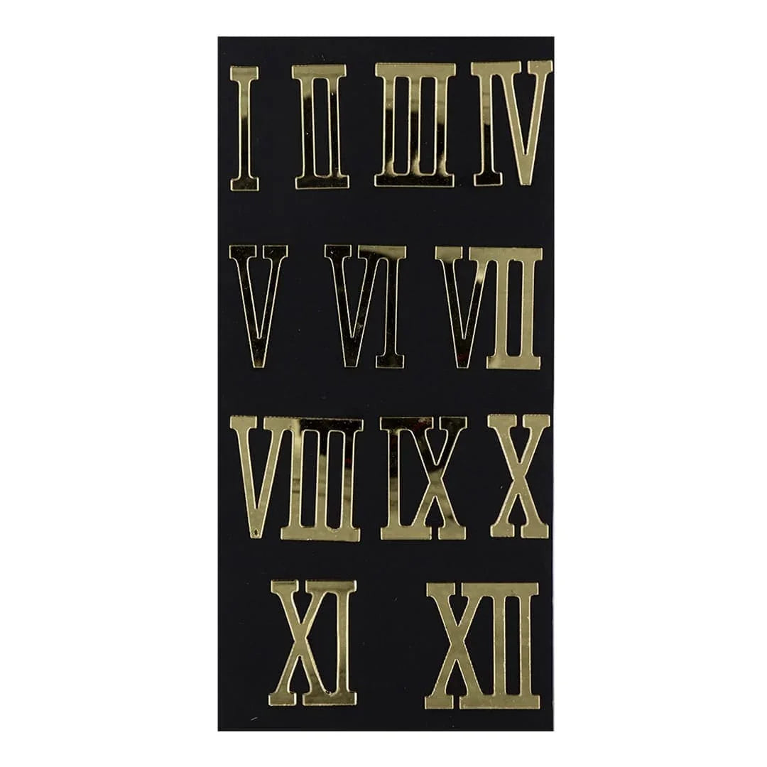 Ravrai Craft - Mumbai Branch Make your own Clock Luxurious Golden Acrylic Roman Letter Cutout - 10-Inch Decorative Statement Piece