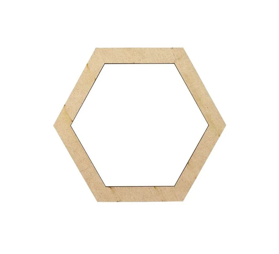 Ravrai Craft - Mumbai Branch MDF & wooden Crafts Mdf Craft Hexagon Ring 3Inch X 1/2Inch Mcrhe3