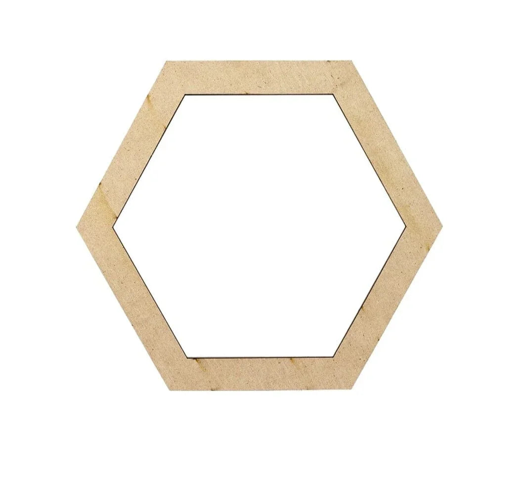Ravrai Craft - Mumbai Branch MDF & wooden Crafts Mdf Craft Hexagon Ring 5Inch X 1/2Inch