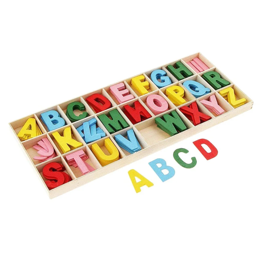 Ravrai Craft - Mumbai Branch MDF & wooden Crafts WOODEN ALPHABET BIG COLOR RAW385 156PCWAZC