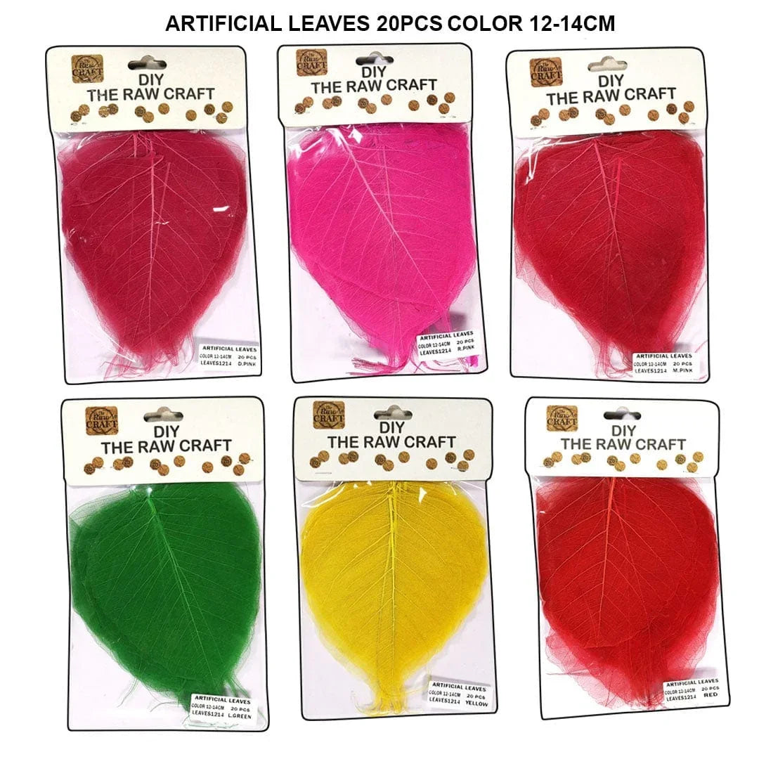Ravrai Craft - Mumbai Branch Miniatures Artificial Leaves of Multi Colour 12-14cm (set of 20)