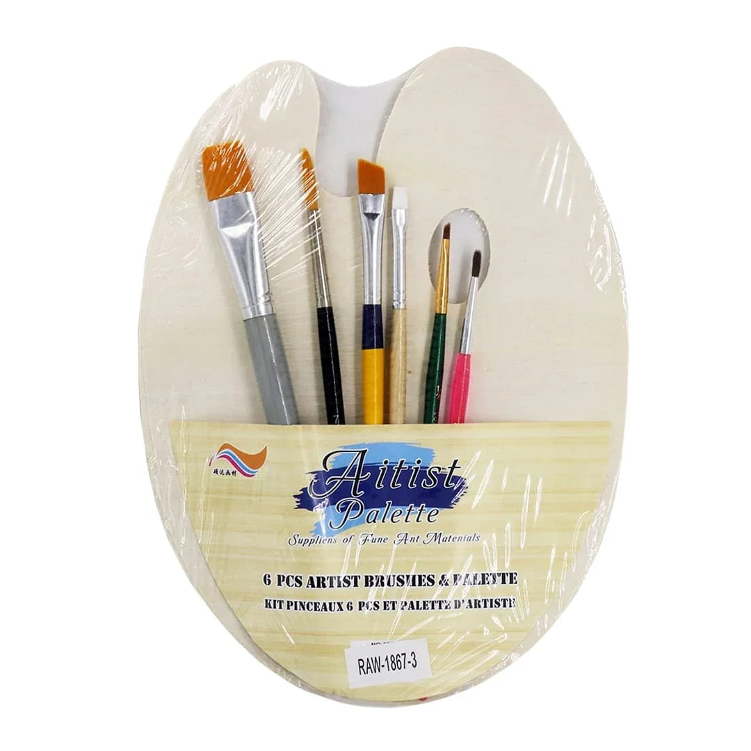 Ravrai Craft - Mumbai Branch paint tools Raw1867-3 Drawing Painting Plate with Brush