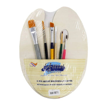 Ravrai Craft - Mumbai Branch paint tools Raw1867-3 Drawing Painting Plate with Brush